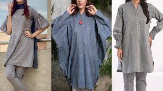 Latest Grey suit design ideas/gray colour dress design ideas@FASHIONWITHMEHNAZ