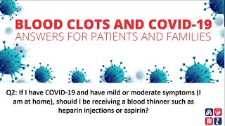 Question 2 Is heparin or aspirin required for patients with mild-moderate symptoms who are at home?