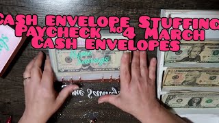 Cash Envelopes | Cash Envelope Stuffing Pay Check #4 March| Sinking Funds