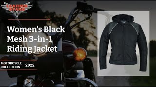 Women's Black Mesh 3 in 1 Riding Jacket