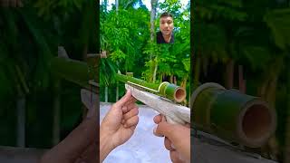 Bamboo made gun 😲🔥💪 #toys #diy #bambooart #slingshots #power #bamboo #kill #tech