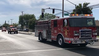 Sacramento Fire Department Engine 56, Engine 656, & Battalion Chief 2 Responding Code 3