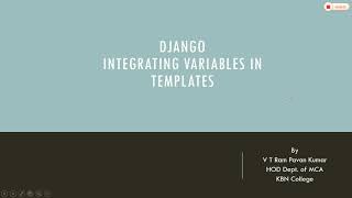 Django: Integrating variables in templates