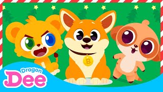 Baby Animals Christmas Medley 🐾 | The First Noel+ | Christmas Carol | Dragon Dee Songs for kids