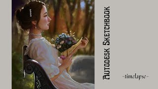 Autodesk Sketchbook digital painting -timelapse-