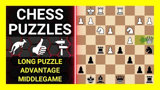 Chess Puzzles to Practice. Themes: Long puzzle, Advantage, Middlegame. Learn Chess