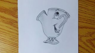 How to draw chip from "Beauty and the beast" with a simple pencil