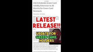 Latest Update for Green Card Holders