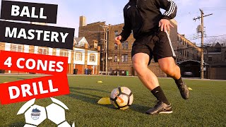 Ball Mastery | 4 Cones Drill for Better Footwork ⚽