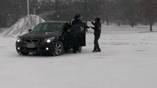 BMW Alpina B5 doing donuts