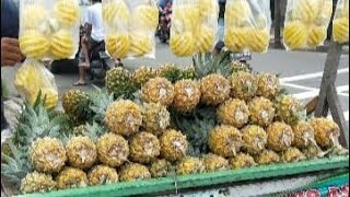 AMAZING Fruit Cutting Skills  | Fresh Honey Pineapple - Nanas Madu manis Indonesian Street Food