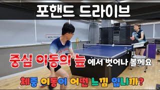 [원영아 탁구레슨] 드라이브 중심 이동의 늪에서 벗어나/체중 이동 느낌을 알고 싶다!