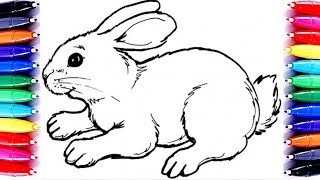 Rabbit Coloring Page | Easter Bunny Egg Coloring Book | Learn Aart For Kids | How To Paint