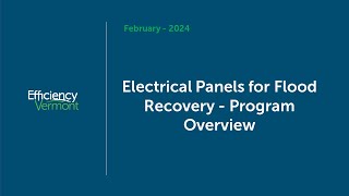 Electrical Panels for Flood Recovery - Program Overview