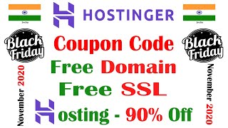 Hostinger Black Friday Coupon Code 2021 | Get Free Domain & 90% Discount Coupon Code on Hostinger.in