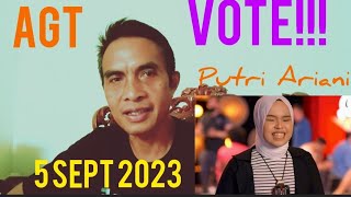 SUPPORT PUTRI ARIANI  JADI JUARA AGT 5 SEPT 23