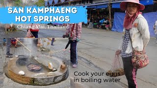 Boil your eggs at the San Kamphaeng Hot Springs-Chiang Mai, Thailand #Shorts