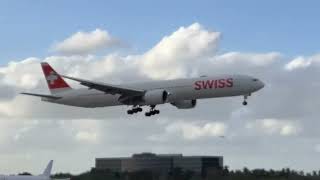 Swiss - Boeing 777 landing in Miami airport