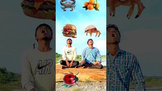 Eating Parle g biscuits, burger, orange, mango vs insects,fish, & kakra fish new magic video #shots