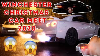 Winchester Christmas car meet *GTR shoots insane flames* *asbo m140i shreds tyres!*