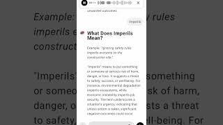 What Does Imperils Mean?