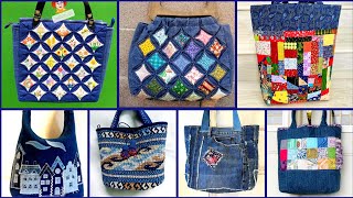 Most Exoctic  Denim Handmade Patch work Bags Design  ideas 2024