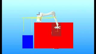 Simulatie RFA Kawasaki Robotloader bovenop een compacte draaibank