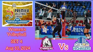 AKARI CHARGERS VS GALERIES TOWER SET 4 PREMIER VOLLEYBALL LEAGUE REINFORCED CONFERENCE Aug 10, 2024