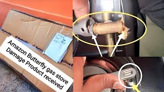 Amazon Butterfly 2 Burners gas stove Damage Product Received unboxing Telugu | By Rajesh unboxing