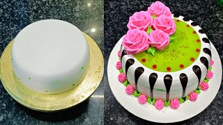 Vanilla cake design | New vanilla cake decorating | Easy cake decorating ideas  #parthacakemaster