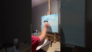 Easy Bob Ross Landscape Oil Painting #art #artist #painting #artshorts #artwork #bobross #howto