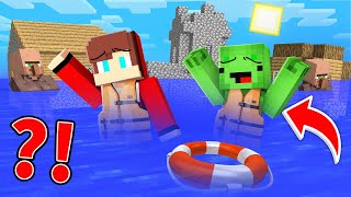 Mikey and JJ The VILLAGE Under Water in Minecraft – Maizen?