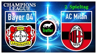 Bayer04–AC Milan Champions League: 2.Spieltag Prognose&Tipp