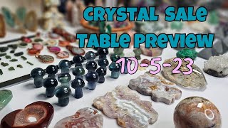 Crystal Sale Table Preview- Live Sale 10-5-23 #crystals #crystalunboxing  #crystalcollection