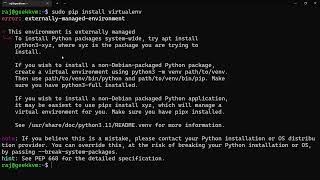 Solve Externally managed environment error while pip install