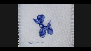 Dibujando globos en una servilleta con un bolígrafo |Drawing DOG on a napkin with a pen  | #Shorts