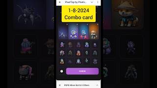 Pixel tap by pixelverse daily combo 1 August 2024 100% complection