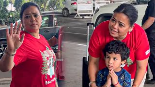 Comedy Queen Bharti Singh Gets Snapped With Her Cute Son Laksh | Airport Look | Mumbai