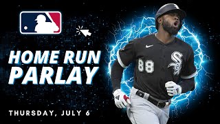 TURN $5 Into $390,000 TONIGHT | Thursday MLB Home Run Parlay 7/6 | MLB Bets