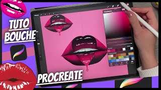 [TUTO PROCREATE]  Dessiner une BOUCHE GLOSSY DRAW MOUTH MAKEUP