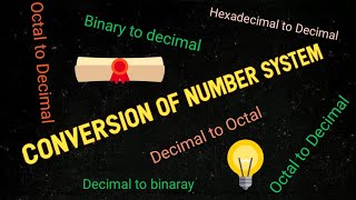 Conversion of Number System/Decimal to Binary/Octal to Decimal/ Hexadecimal to Decimal/ vice versa