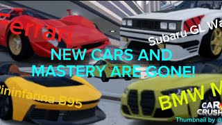 New cars, Mastery removed and more! | Car Crushers 2 | @h12