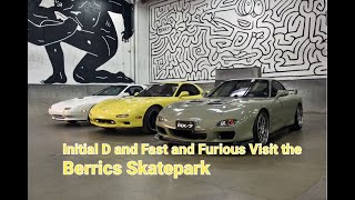 Car Show at the Berrics Skatepark: We bring Vinnie and Jett's Initial D RX7s + Fast and Furious Cars