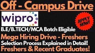 Wipro Off Campus Drive for Freshers 2023 | B.E/B.TECH/MCA Degree Eligible 🔥🔥