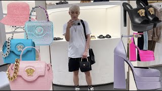 VERSACE SHOPPING VLOG! Infamous Versace Bratz Heel try on!!! (MEDUSA AEVITAS DOUBLE PLATFORM PUMPS)