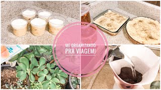 Organizando as coisas pra viagem! Fiz lasanha e bolo de pote pra levar