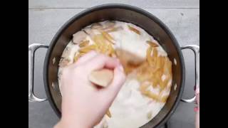 Сливочные макароны с курицей и сыром