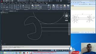 AutoCAD tutorial in Hindi How to Double Ended Spanners making 🔑  ऑटोकैड में स्पिनर कैसे बनाएं  #चाभ