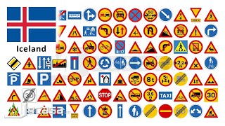 Traffic-Road Signs in Iceland (Reykjavík, Kópavogur, Hafnarfjörður, Akureyri, Reykjanesbær)