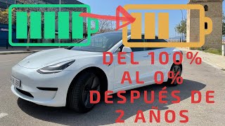 100% al 0% después de 2 años de mi Tesla Model 3 SR+